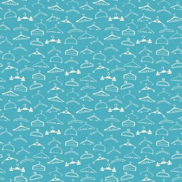 Doodle seamless clothes hangers pattern Stockillustratie