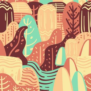Doodle Seamless Pattern Stock Illustration