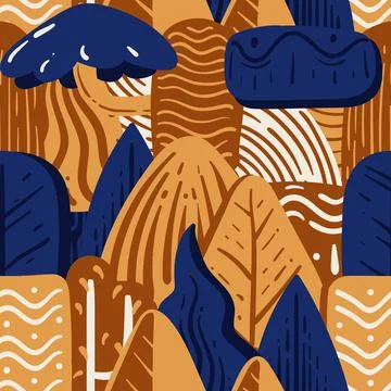 Doodle Seamless Pattern Stock Illustration