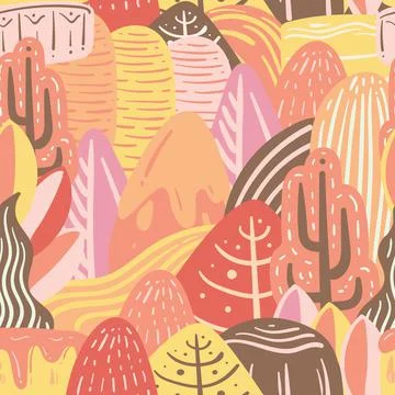 Doodle Seamless Pattern Stock Illustration