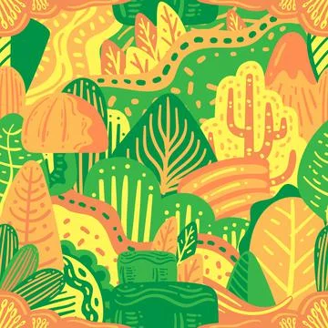 Doodle Seamless Pattern Stock Illustration