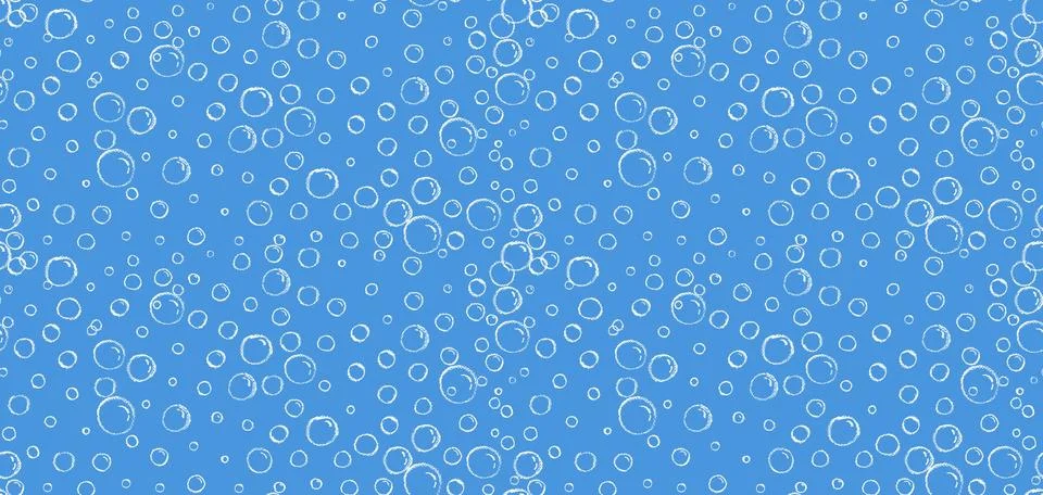 Doodle seamless pattern of soap drawn by chalk or pastel crayon. Charcoal water Illustrazione stock