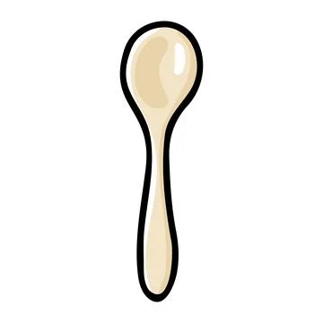 Doodle serving spoon. Hand drawn beige dish Illustrazione stock