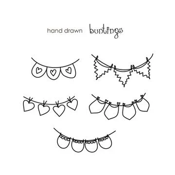 Doodle set - bunting Stock Illustration