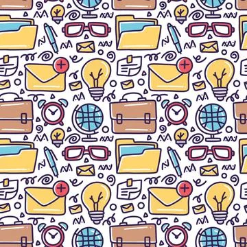 Doodle set of bussiness tools hand drawing Stock Illustration