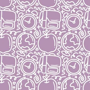 Doodle set of school hand drawing Stock Illustration
