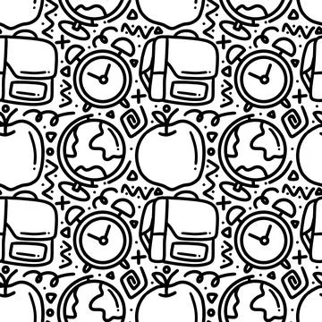 Doodle set of school hand drawing Illustrazione stock