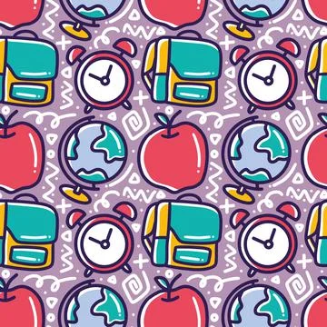 Doodle set of school hand drawing Stock Illustration