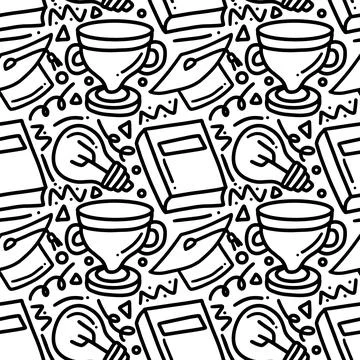 Doodle set of school hand drawing Stock Illustration