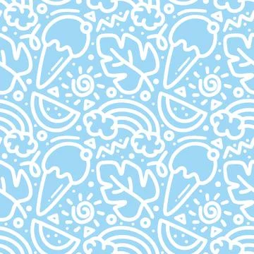 Doodle set spring day hand drawing Stock Illustration