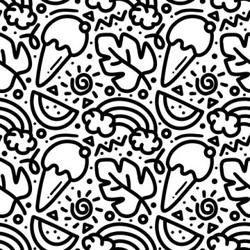 Doodle set spring day hand drawing Stock Illustration