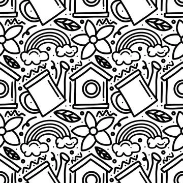 Doodle set of spring time hand drawing Stock Illustration