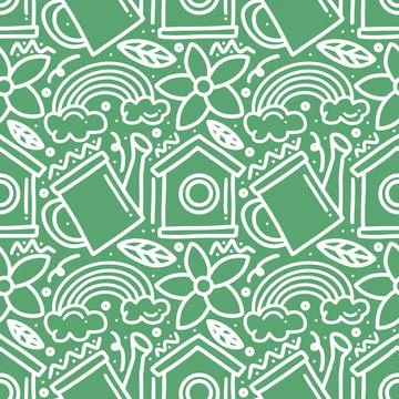 Doodle set of spring time hand drawing Stock Illustration