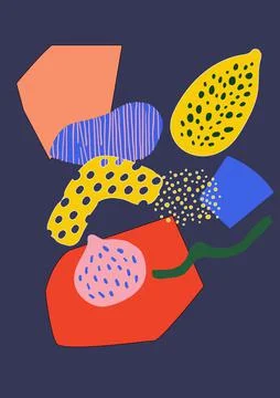 Doodle shape pattern. Abstract composition, scribble style geometric elements Stock Illustration