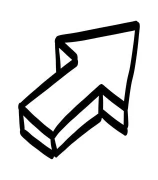 Doodle shapes. Arrows sketch elements. Vector cartoon arrow. Hand drawn icon. 库存插图