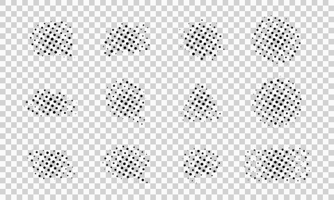Doodle shapes with halftone dots pattern on white background Stock-Illustration