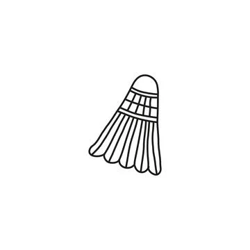 Doodle shuttlecock icon. Illustrazione stock