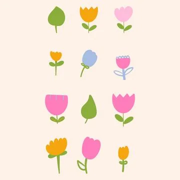 Doodle simple abstract hand drawn various shapes and doodle. Stock Illustration