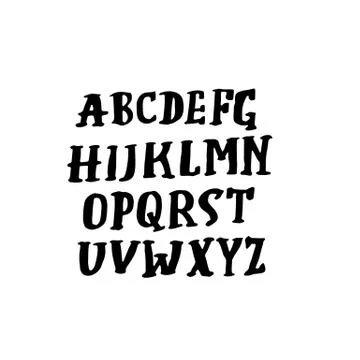 Doodle simple grunge font. Hand drawn letterss. Typography vector illustration. Stock Illustration