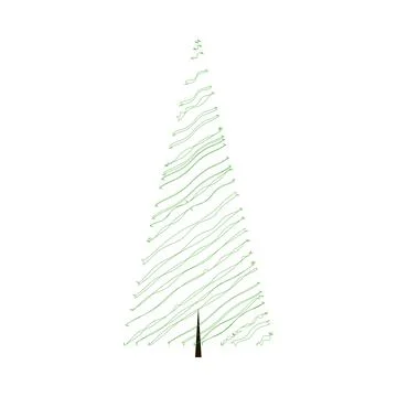 Doodle Single abstract New Year and Christmas tree Stock Illustration