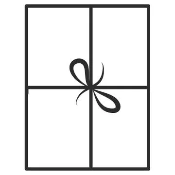 Doodle single hand drawn gift, present, New Year and Xmas box. Illustration f Stock Illustration