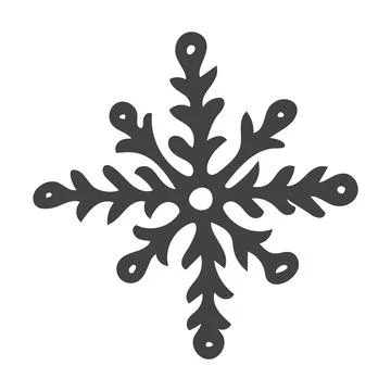 Doodle single snowflake on white background. Stock Illustration