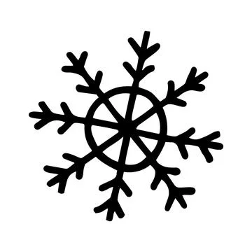 Doodle single snowflake on white background. Stock Illustration