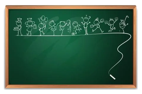 Doodle sketch at the blackboard Illustrazione stock