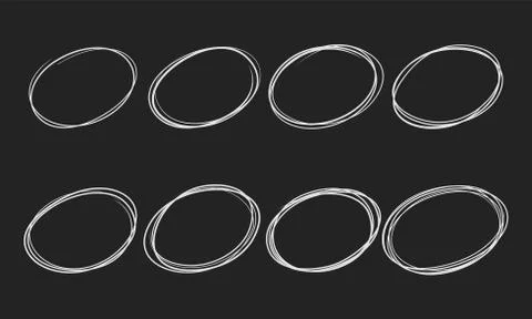 Doodle sketch circles vector pen or chalk line Stock Illustration