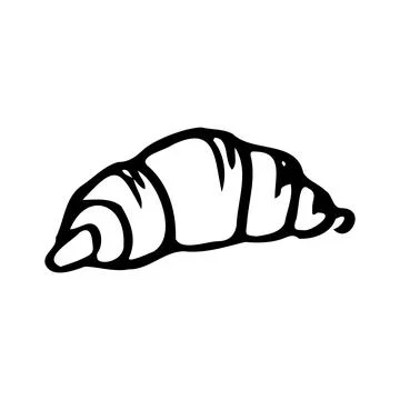 Doodle sketch croissant vector on white background Stock Illustration