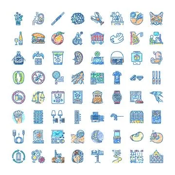 Doodle sketch icons collection exploring diverse concepts Ilustración de archivo