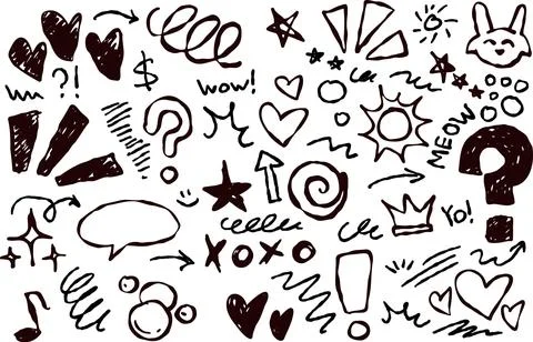 Doodle sketch set Illustrazione stock