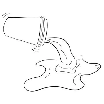 Doodle sketch vector simple plastic glass and spill water Stock Illustration