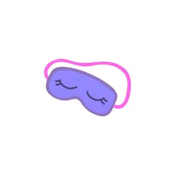 Doodle sleeping mask with eyelashes. Stock Illustration