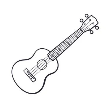 Doodle of small classical guitar Stock Illustration