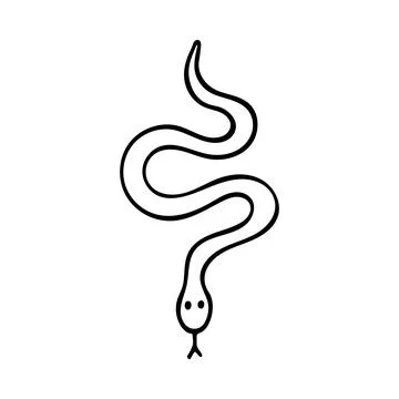 Doodle snake. Hand-drawn vector illustration Stock Illustration