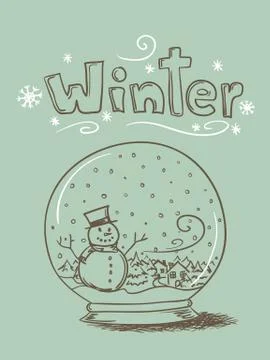 Doodle Snow Globe Stock Illustration
