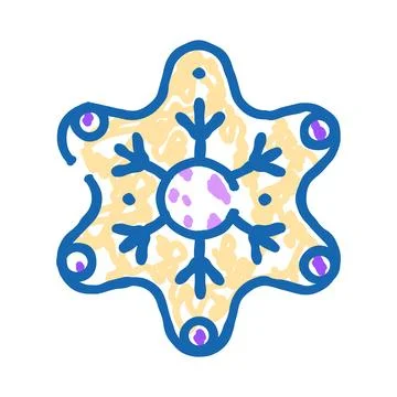 Doodle snowflake symbol capturing winter holiday energy Stock Illustration