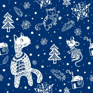 Doodle snowflakes Stock Illustration