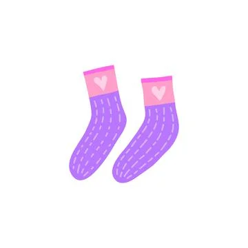 Doodle socks with hearts. Stock-Illustration