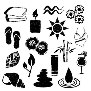 Doodle spa images Stock Illustration