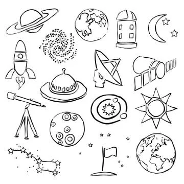 Doodle space images Stock Illustration