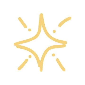 Doodle Sparkle Shine Icon Vector Illustration Stock Illustration