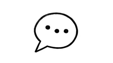 Doodle speech bubble with bouncing dots, loopable hand drawn animation Stock Footage 277462964