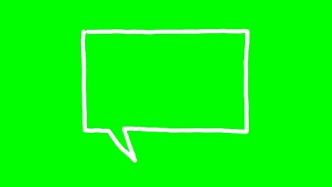 Doodle speech bubble on green background Video stock 87333399