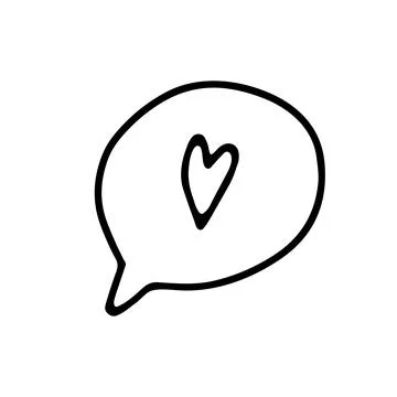 Doodle speech bubble with heart Vector illustration Stock Illustration