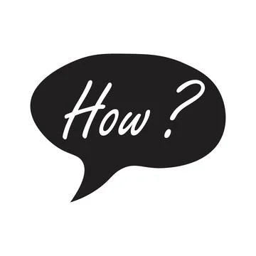 Doodle speech bubble with how question. Brainstorming, information, idea, c.. Stock Illustration