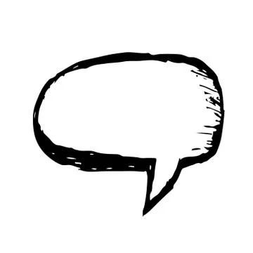 Doodle speech bubble icon hand draw illustration design Illustrazione stock