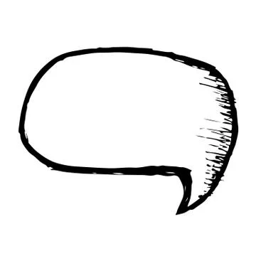 Doodle speech bubble icon hand draw illustration design Illustrazione stock