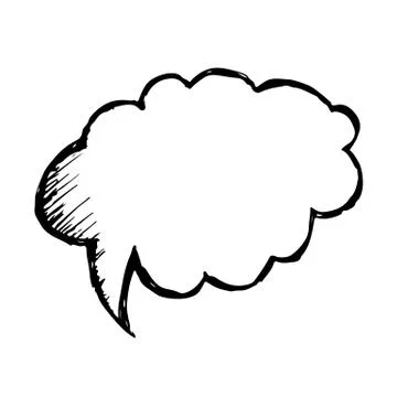 Doodle speech bubble icon hand draw illustration design Illustrazione stock